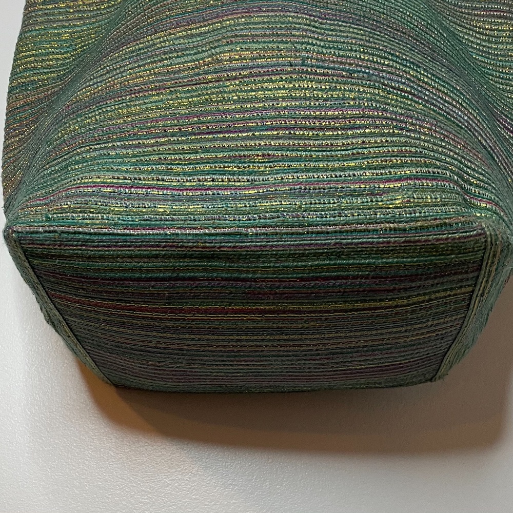 ❌ SOLD! Sea green pink gold metallic wicker tote! - Picture 6 of 14